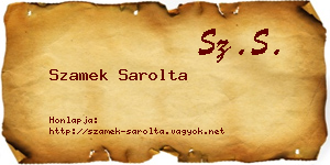 Szamek Sarolta névjegykártya