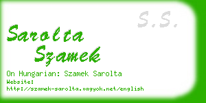 sarolta szamek business card